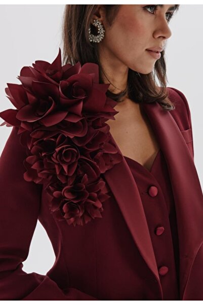 lemidor Kadın Şık Yaka Çiçeği Aksesuarı – Çıtçıtlı, 40 cm Bant, 16 cm Büyük Ç...