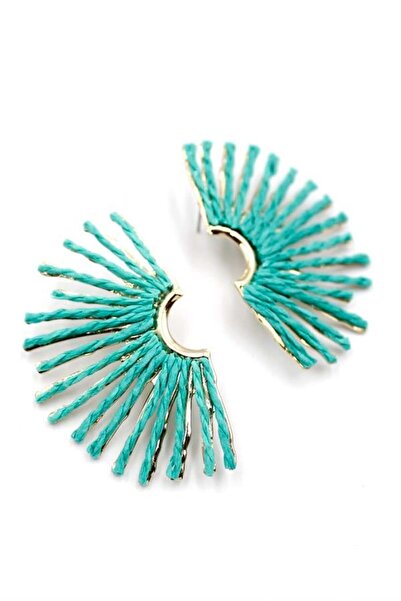 Royaleks Sun Wicker Earrings - Water Green