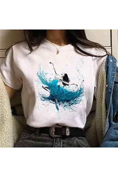 l'eivor Γυναικείο βαμβακερό μπλουζάκι με στάμπα ειδικής σχεδίασης Ballerina