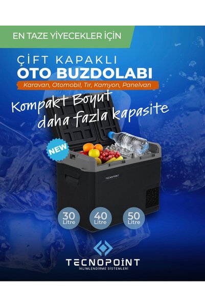tecnopoint AYMTC21-17 Çift Kapaklı Oto Buzdolabı 40 Litre AYMAR OTOMOTİV DIŞ TİCARET