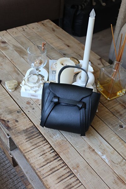 Moom Bag Women's Black Stripe Detailed Daily Hand Shoulder Bag