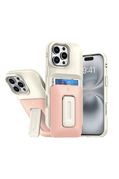 HYPERSOFT Iphone 13 Pro Max (6.7 inç) Uyumlu Stant Olabilen Sürgülü Cüzdanlı ...