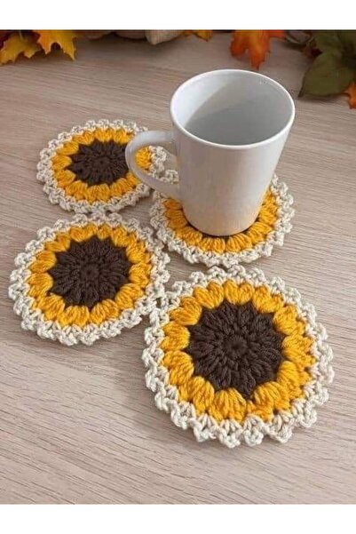 İnci Mode حامل أكواب على شكل زهرة الشمس 2 قطعة