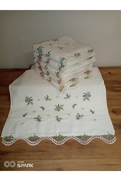 Vellista Home Collection %100 Pamuklu 50×90 Ağır Nakışlı / Güpürlü Lüx Kutulu...