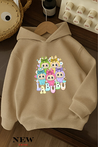 New Shine Детска суитшърт с качулка с принт Labubu