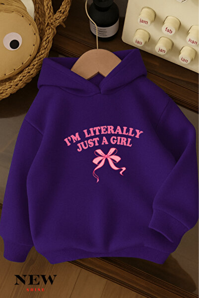 New Shine Hanorac cu glugă pentru copii cu imprimeu cu panglică