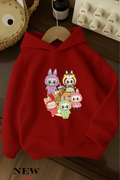 New Shine Hanorac cu glugă pentru copii cu imprimeu Labubu