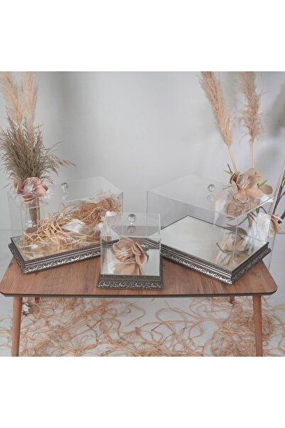 Home Gümüş desenli pleksi kutu