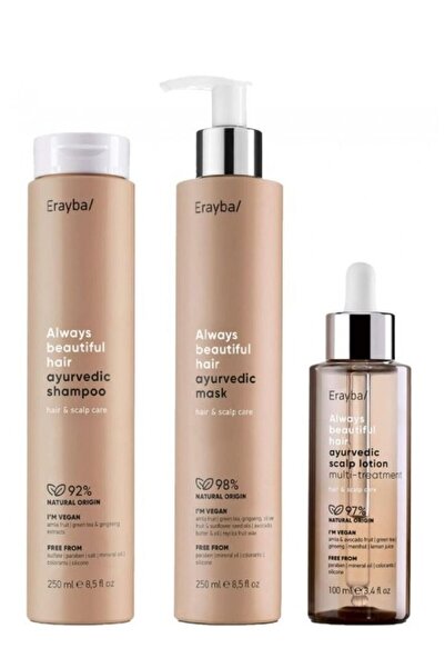 Erayba إرايبا مجموعة أيورفيدا يرمم فروة الرأس ويحفز نمو الشعر شامبو 250 مل قن...