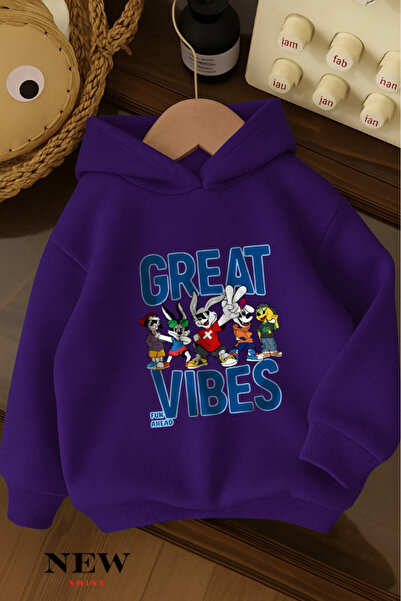 New Shine Παιδικό φούτερ με κουκούλα με στάμπα με χαρακτήρες κινουμένων σχεδίων