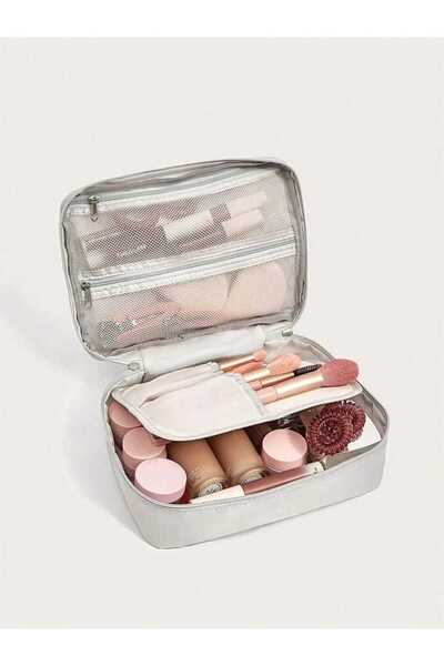 Fstyle Gray Makeup Cosmetic and Personal Essentials Organizer Bag
