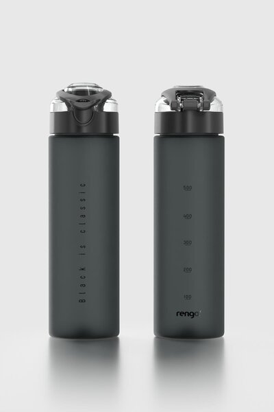 Renga Saga Patterned 630 ml Matte Tritan Flask 912114 Black