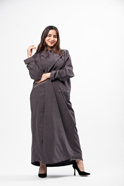 outline Suede blazer abaya