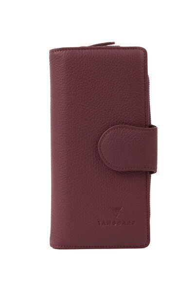 TANGCARF محفظة نسائية من الجلد الطبيعي |   ديفا 3219 أرجواني