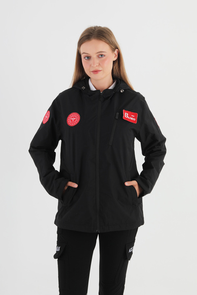 Ekg Medikal 112 Acil Sağlık Siyah Mevsimlik Kapşonlu Mont (Unisex)