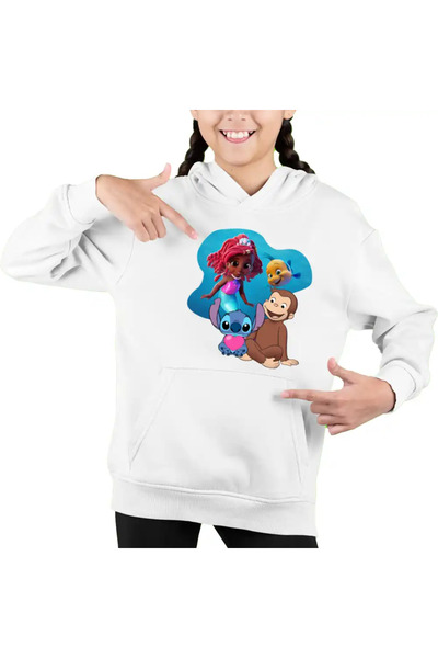 OEM Kids Sweatshirt Girls Curious George Ariel Stitch Monkey Cartoon