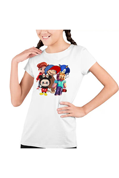 OEM Tricou Copii Fete Maimuta George Roblox Labubu Sonic