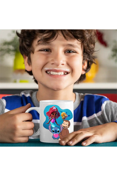 OEM Curious George Mug Ariel Stitch Monkey Cartoons