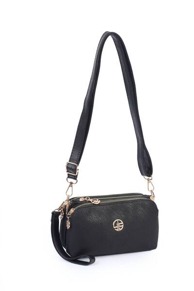 chocolatebag Kadın Çapraz Askılı Elden Tutmalı 3 Bölmeli Çanta Siyah