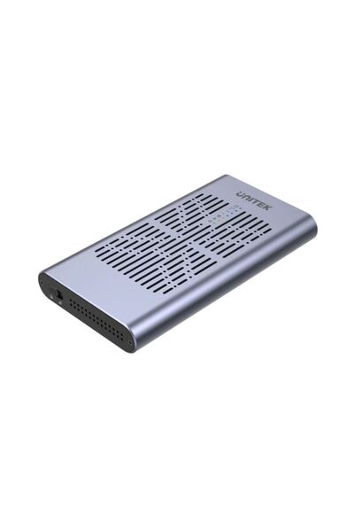 Unitek علبة SSD SolidForce USB-C PCIe/NVMe M.2 - خليج مزدوج، 20 جيجابت في الثانية، رمادي فضائي | S1206A