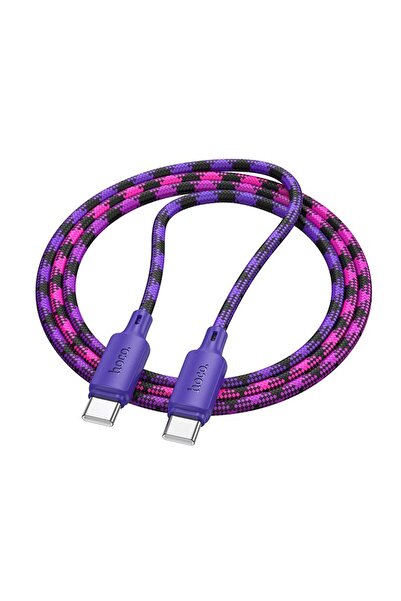 REDz Accessories Cablu USB C la USB C, 3A, 60W, 1m, Hoco X116, Violet Gradient