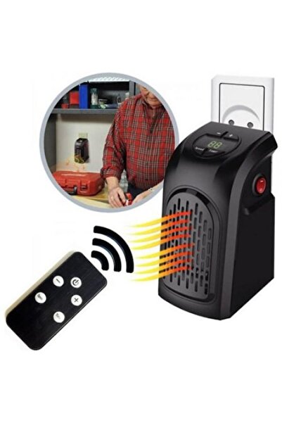 DEEBCO Portable Electric Heater, 400W, with Remote Control and Timer, Black