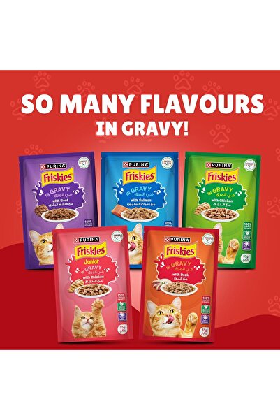 Friskies Purina Turkey Chunks In Gravy Wet Cat Food Pouch 85G (26 Pouches)