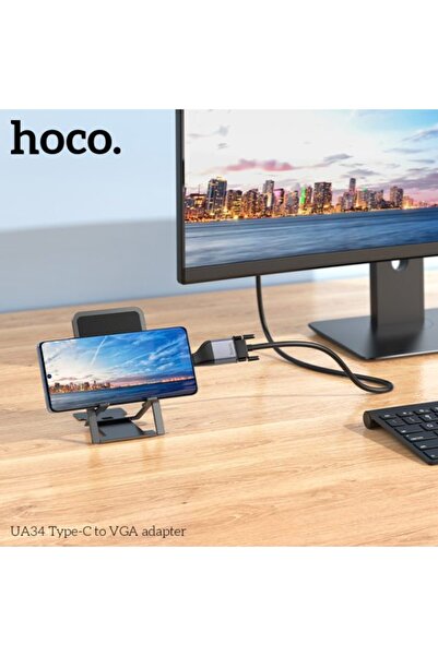 REDz Accessories Μετατροπέας Type-C σε VGA, Hoco UA34, ανάλυση 60Hz/2K, μαύρο