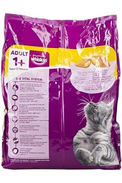 Whiskas Chicken Dry Cat Food, Bag of 3Kg, for Adult Cats 1+ Years, Cat Dry Food, for Healthy, Active