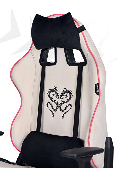 XMAX / Rio Balerion Terletmez Kadife Kumaş Beyaz Gaming Oyuncu Koltuğu / 120 Kg Taşır