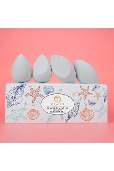o.two.o مجموعة اسفنجات المكياج - أزرق فاتح - 4 قطع
