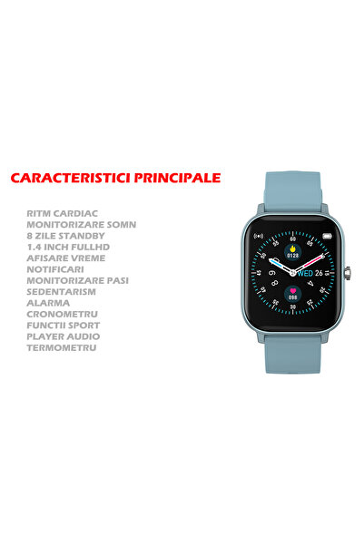 İSP Ceas SmartWatch LikeSmart ProFiT, 1.4" FULL TEMPERED GLASS Display, Notificari, Termometru, Monitori