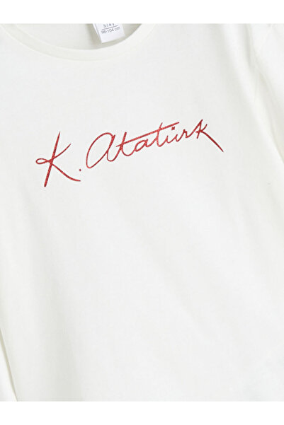 LC Waikiki Create Your Style from Uzg Store |   Crew Neck Ataturk Printed Girls' T-Shirt