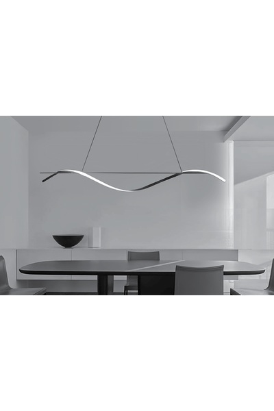 Pelsan Modern metal ceiling chandelier with yellow LED lighting, 120 cm