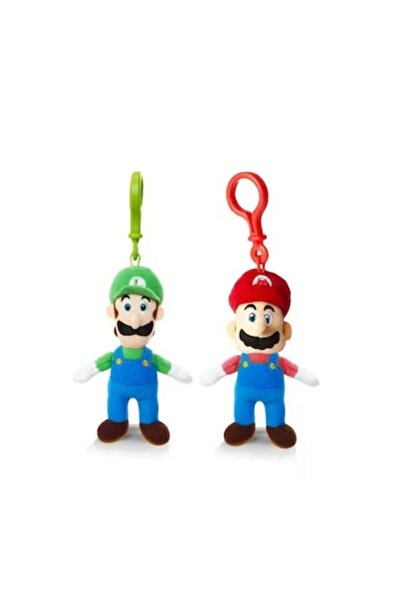 OEM Set 2 jucării de pluș, tip breloc, Mario și Luigi, multicolor, 15 cm