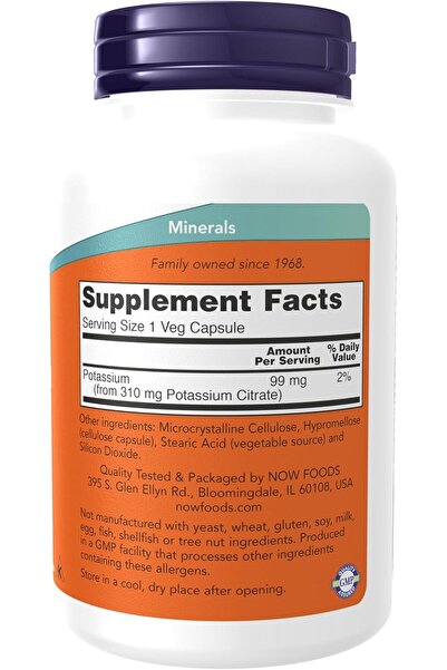 Now Foods Potassium Citrate - 180 Capsules