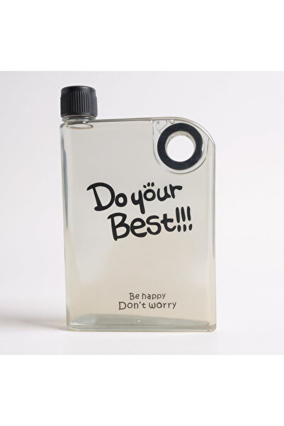 Lider MAGNESİA Matara 380 ml Mona A5 Matt Transparent Flask Perottle Black