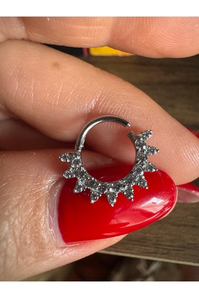 Bylin Cerrahi Çelik Daith, Septum Kilitli Halka Piercing-İç Halka Çapı : 8mm ...