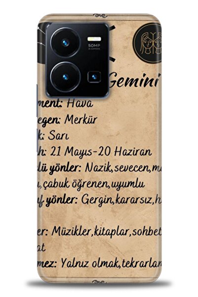 Rulet Aksesuar جراب سيليكون متوافق مع هاتف Vivo Y35 HD مطبوع + واقي شاشة سيرا...