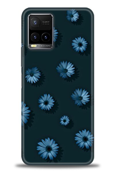 Rulet Aksesuar جراب سيليكون متوافق مع هاتف Vivo Y33S HD مطبوع + واقي شاشة سير...