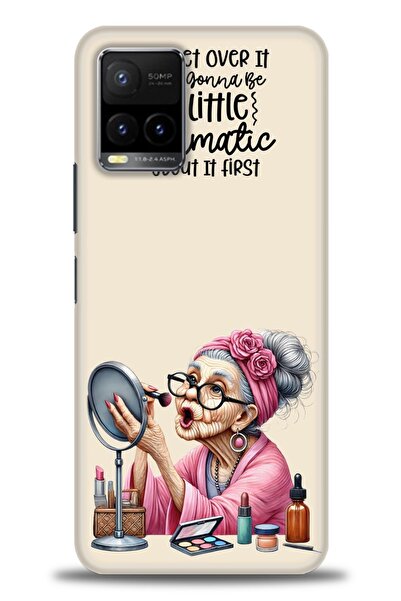 Rulet Aksesuar جراب سيليكون متوافق مع هاتف Vivo Y21S HD مطبوع + واقي شاشة سير...