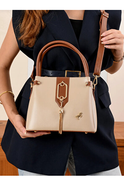 eflanmoda Geantă de mână și de umăr pentru femei Miami Polo cu 4 compartimente