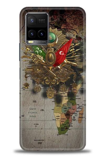 Rulet Aksesuar جراب سيليكون متوافق مع هاتف Vivo Y32 HD مطبوع + واقي شاشة سيرا...