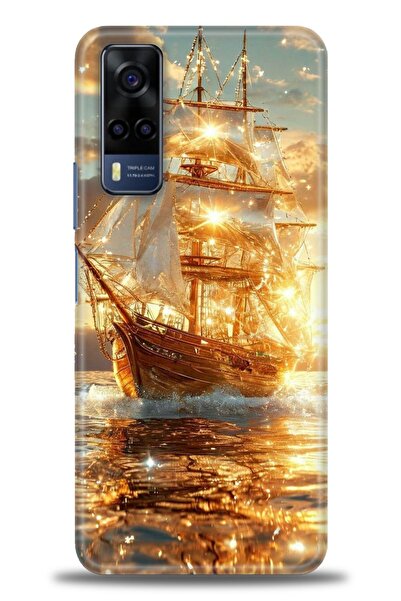 Rulet Aksesuar جراب سيليكون متوافق مع هاتف Vivo Y53S HD مطبوع + واقي شاشة سير...