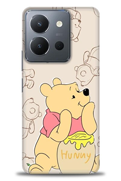 Rulet Aksesuar جراب سيليكون متوافق مع هاتف Vivo Y36 HD مطبوع + واقي شاشة سيرا...