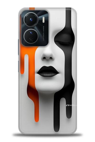 Rulet Aksesuar جراب سيليكون متوافق مع هاتف Vivo Y16 HD مطبوع + واقي شاشة سيرا...