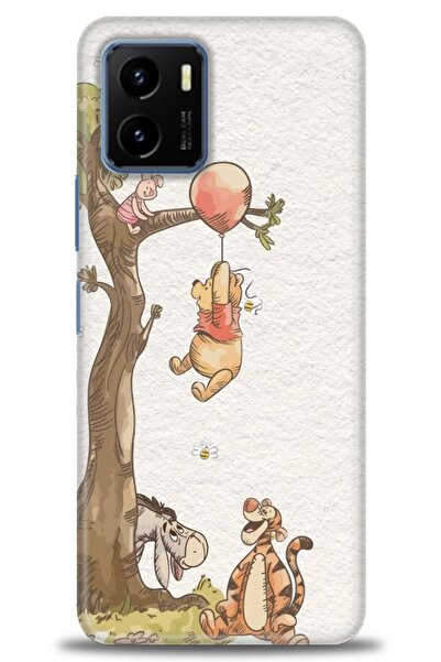 Rulet Aksesuar جراب سيليكون متوافق مع هاتف Vivo Y15S HD مطبوع + واقي شاشة سير...