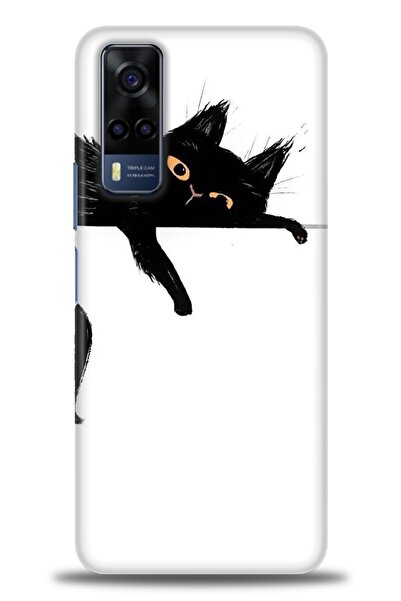 Rulet Aksesuar جراب سيليكون متوافق مع هاتف Vivo Y53S HD مطبوع + واقي شاشة سير...