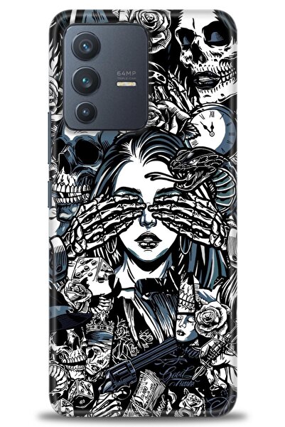 Rulet Aksesuar Vivo V23 5g Compatible Hd Printed Silicone Case + Ceramic Scre...