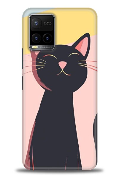 Rulet Aksesuar جراب سيليكون متوافق مع هاتف Vivo Y21 HD مطبوع + واقي شاشة سيرا...